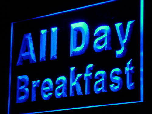 All Day Breakfast Cafe Restaurant Neon Light